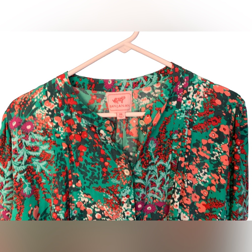 Banjanan Green Floral Blouse - Picture 3 of 11